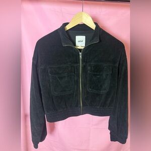 Aerie Black Corduroy Bomber Jacket